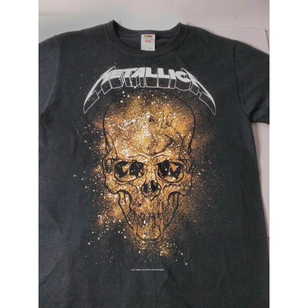 Metallica 2011 Tour big logo T-Shirt black Rock Metal Sz Small Fruit of Loom - Picture 2 of 7